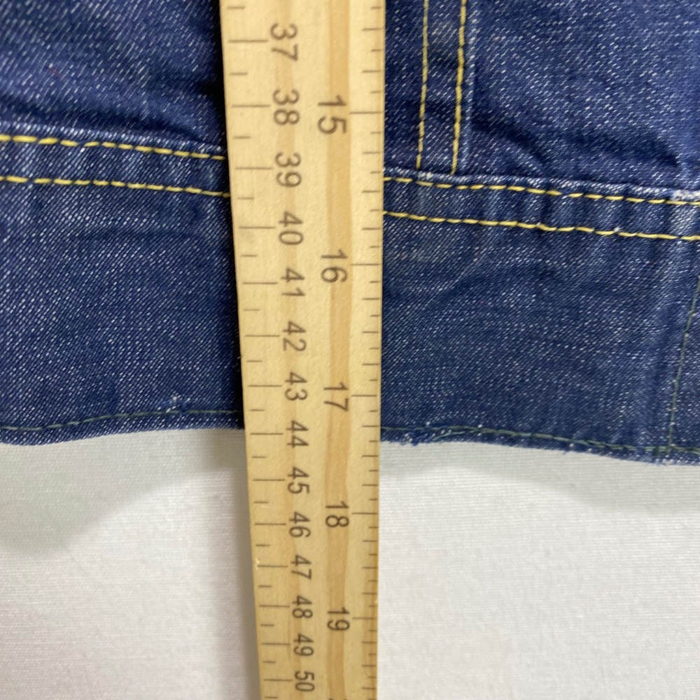 VTG Lee Denim Sanforized Jean Sleeveless Jacket‎  Womens S Destressed Union Made - Picture 4 of 9